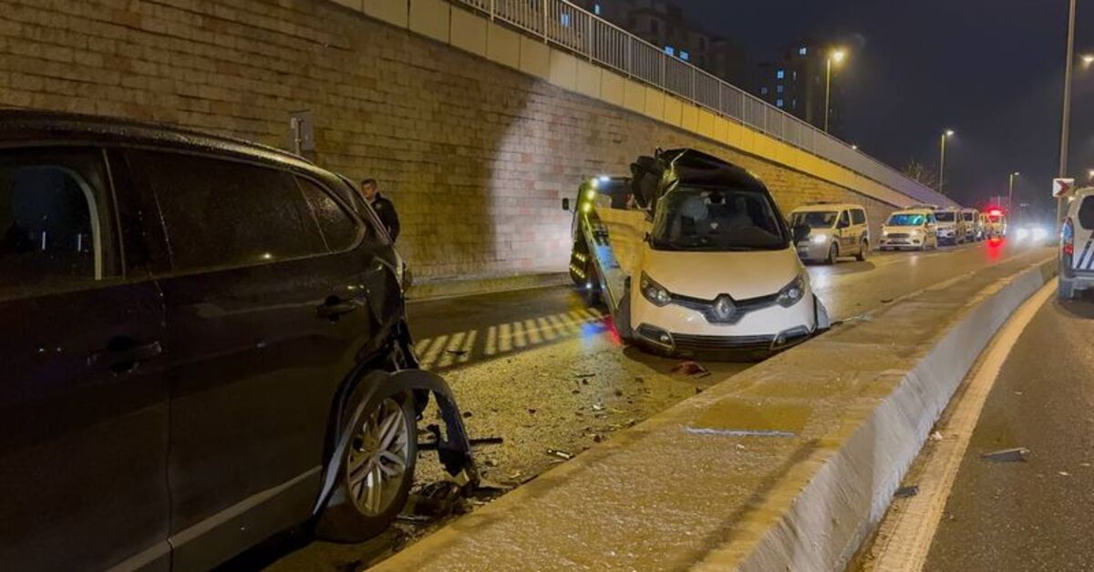 Kartal’da 6 araçlık zincirleme kaza: 3 yaralı